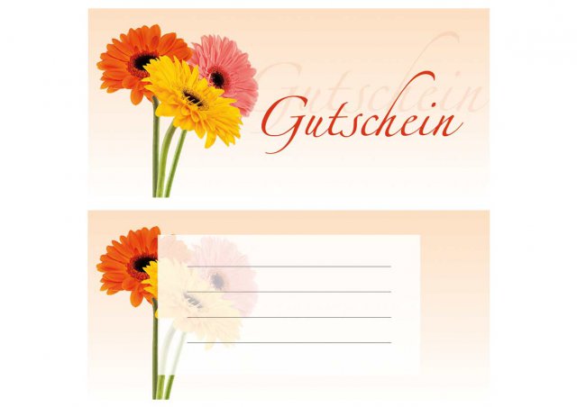 Karte DIN Lang, Druck Blumen, Gutschein