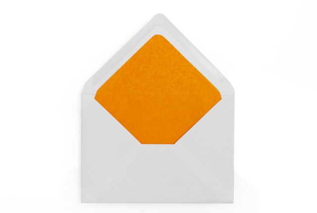 Briefumschläge DIN C6, Weiß mit Innenfutter in Orange
