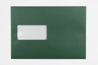 Briefumschläge DIN C5 haftklebend mit Fenster, Druck Dunkelgrün