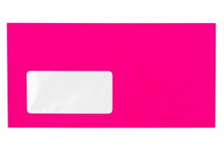 Briefumschläge DIN Lang mit Fenster, Neon Pink