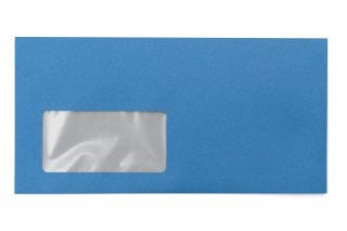 Briefumschläge DIN Lang+ mit Fenster, Druck Blau