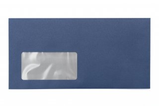 Briefumschläge DIN Lang+ mit Fenster, Druck Dunkelblau