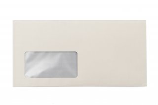 Briefumschläge DIN Lang+ mit Fenster, Druck Creme