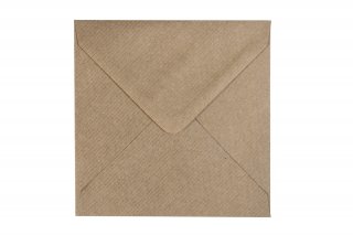 Briefumschläge Quadratisch 140x140 mm, Natron-Kraftpapier gerippt