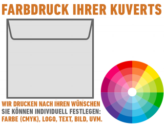 Briefumschläge Quadratisch 155x155 mm, Individueller Druck
