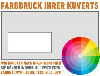 Briefumschläge DIN Lang+ mit Fenster, Individueller Druck