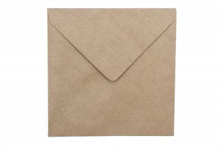 Briefumschläge Quadratisch 155x155 mm, Natron-Kraftpapier gerippt