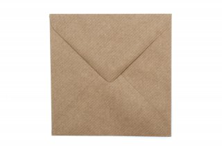 Briefumschläge Quadratisch 130x130 mm, Natron-Kraftpapier gerippt