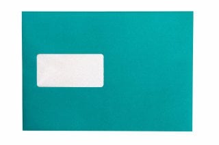 Briefumschläge DIN C5 haftklebend mit Fenster, Druck Türkis