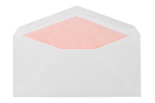 Briefumschläge DIN lang, Weiß mit Innenfutter in Rosa