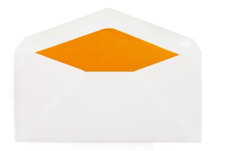 Briefumschläge DIN lang, Weiß mit Innenfutter in Orange