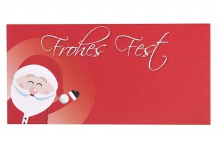 Briefumschläge DIN Lang, Druck Rot, Weihnachten Weihnachtsmann