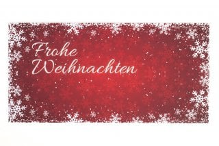 Briefumschläge DIN Lang, Druck Rot, Weihnachten Schnee