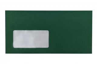 Briefumschläge DIN Lang mit Fenster, Druck Dunkelgrün