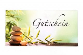 Briefumschläge DIN Lang, Druck Wellness Grün, Gutschein