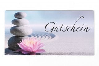 Briefumschläge DIN Lang, Druck Wellness Blau, Gutschein